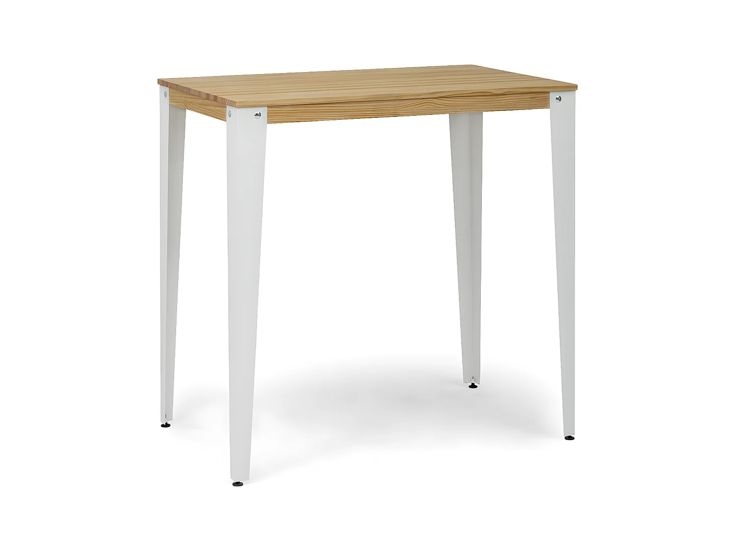 Mesa Lunds Alta 90x160x110cm Blanca en madera maciza de pino acabado natural estilo nórdico Industrial Box Furniture