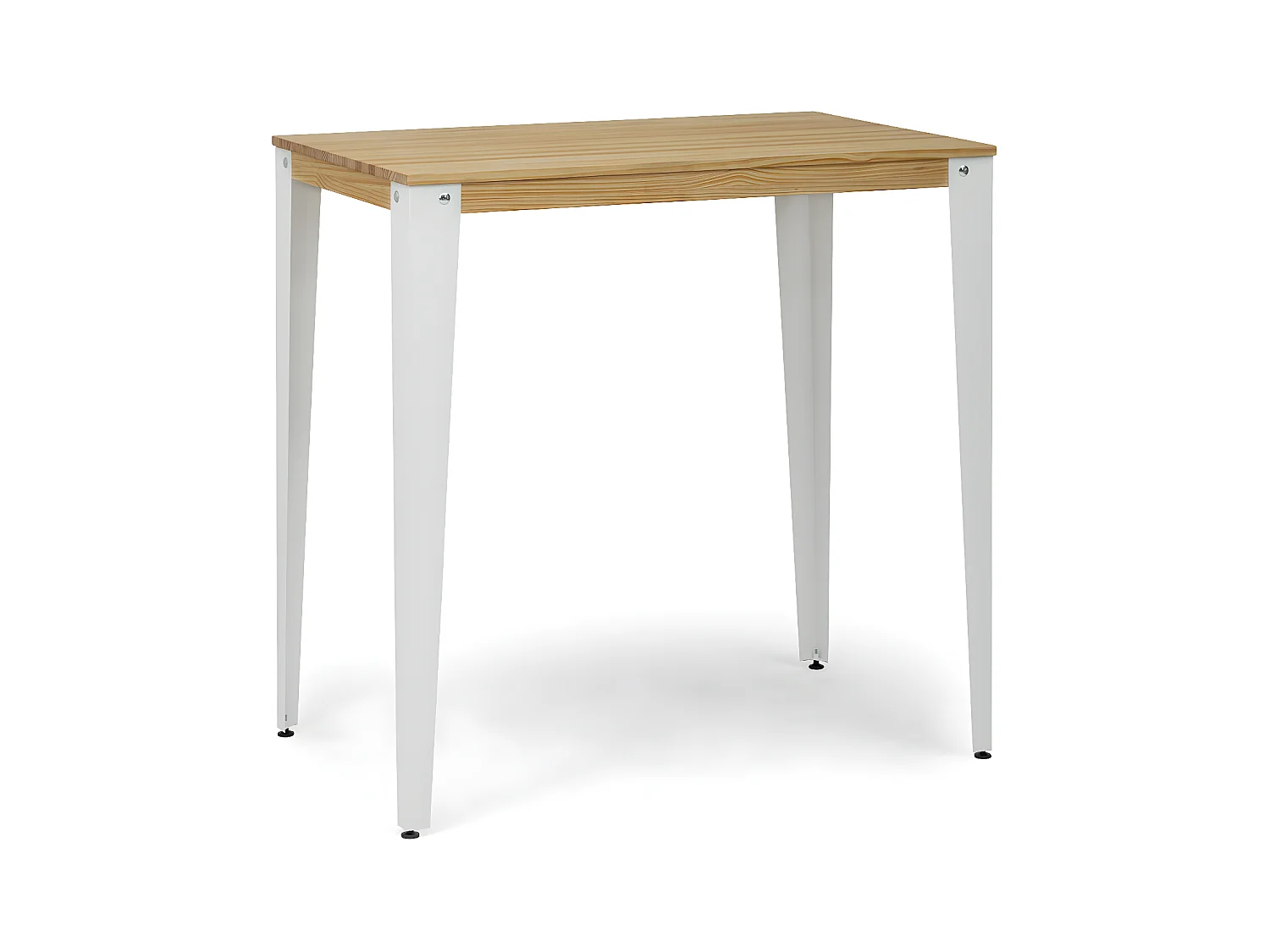 Mesa Lunds Alta 70x110x110cm Blanca en madera maciza de pino acabado natural estilo nórdico Industrial Box Furniture