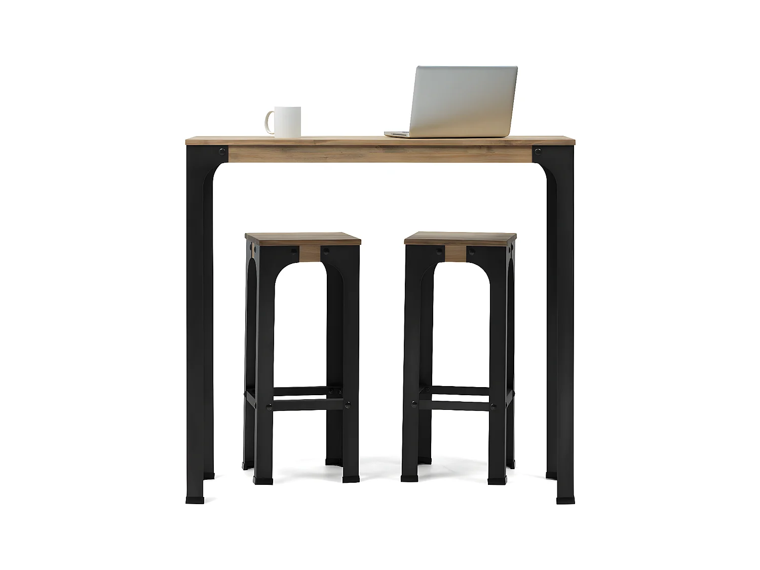 Mesa alta de bar Bristol – Estilo industrial vintage. 70X70x108h.