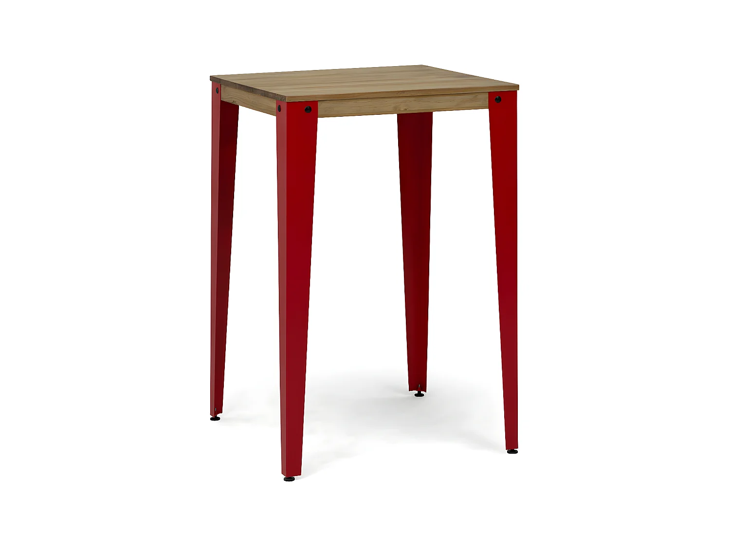 Table Mange debout Lunds 80X80x110cm  Rouge-Vieilli. Box Furniture