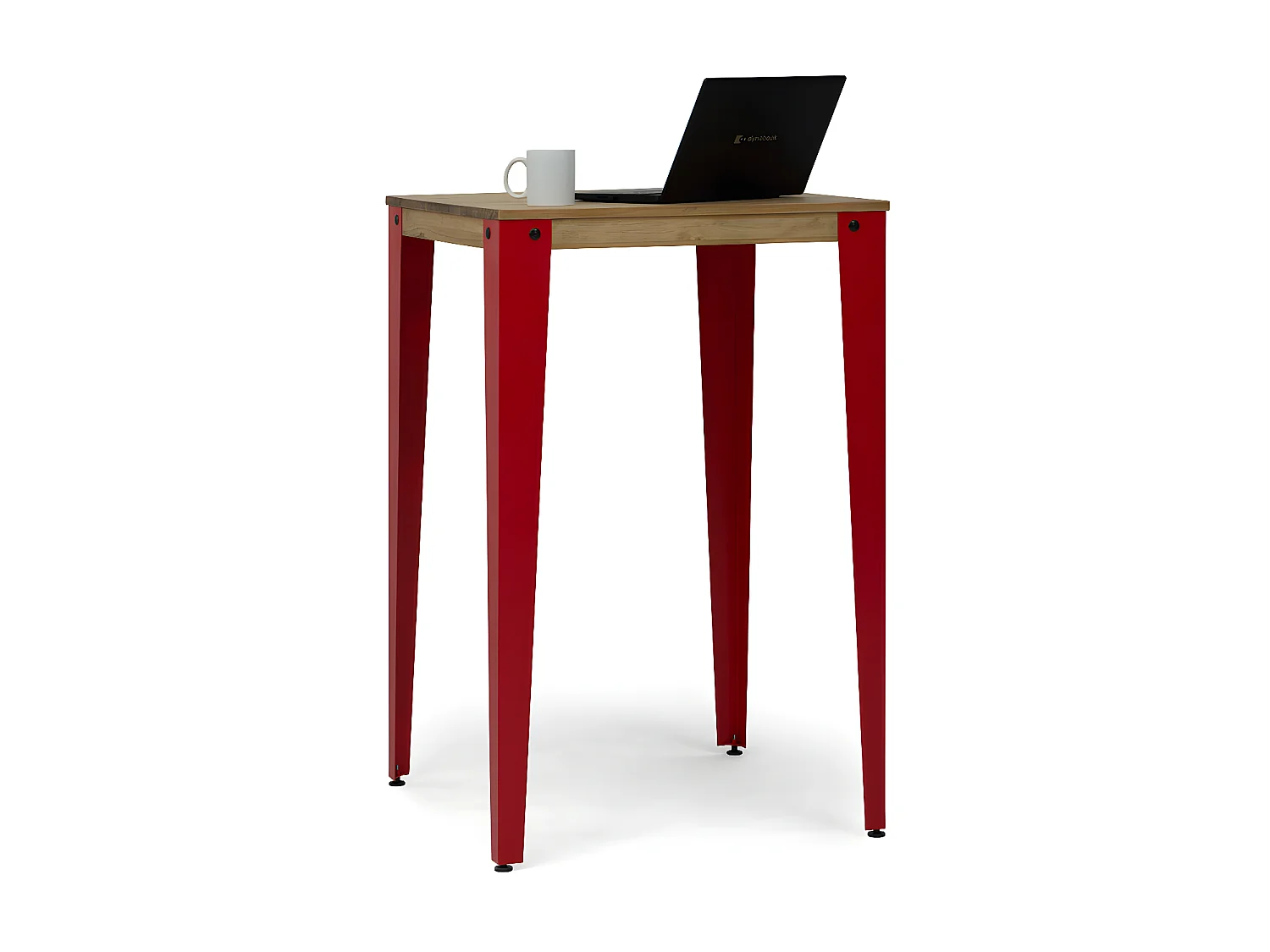 Table Mange debout Lunds 80X80x110cm  Rouge-Vieilli. Box Furniture