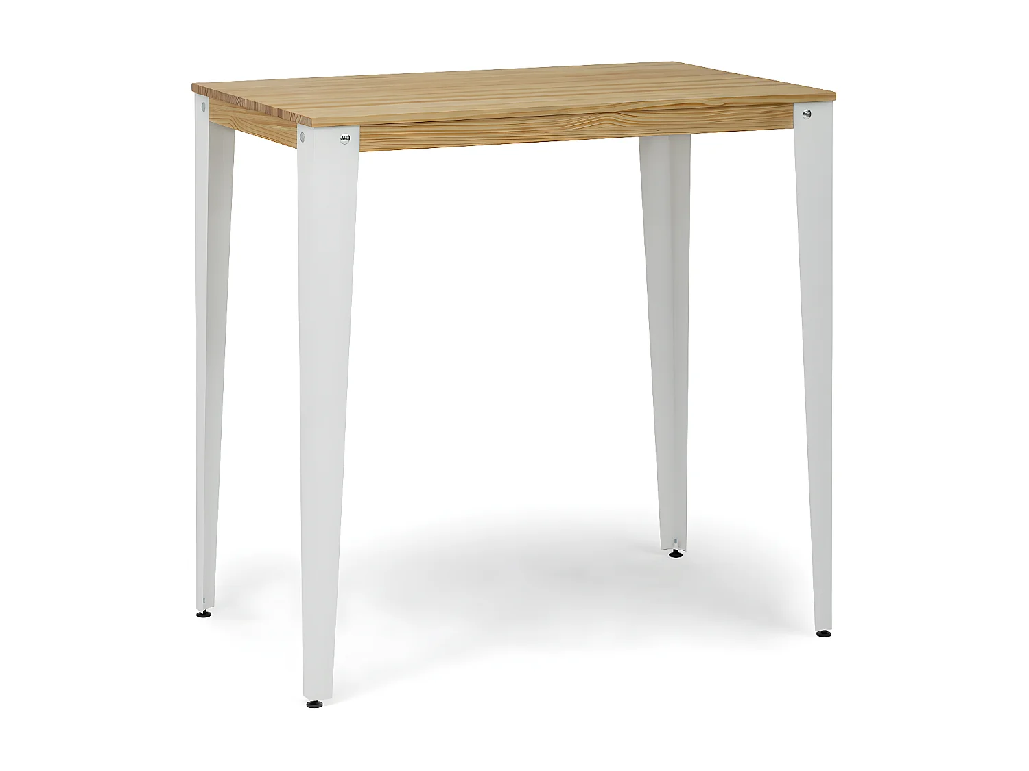 Lunds Bistrotisch 80x120x110cm  Weiß, Massives Kiefernholz mit natürliches Finish, Scandinavisher Stil,  Box Furniture