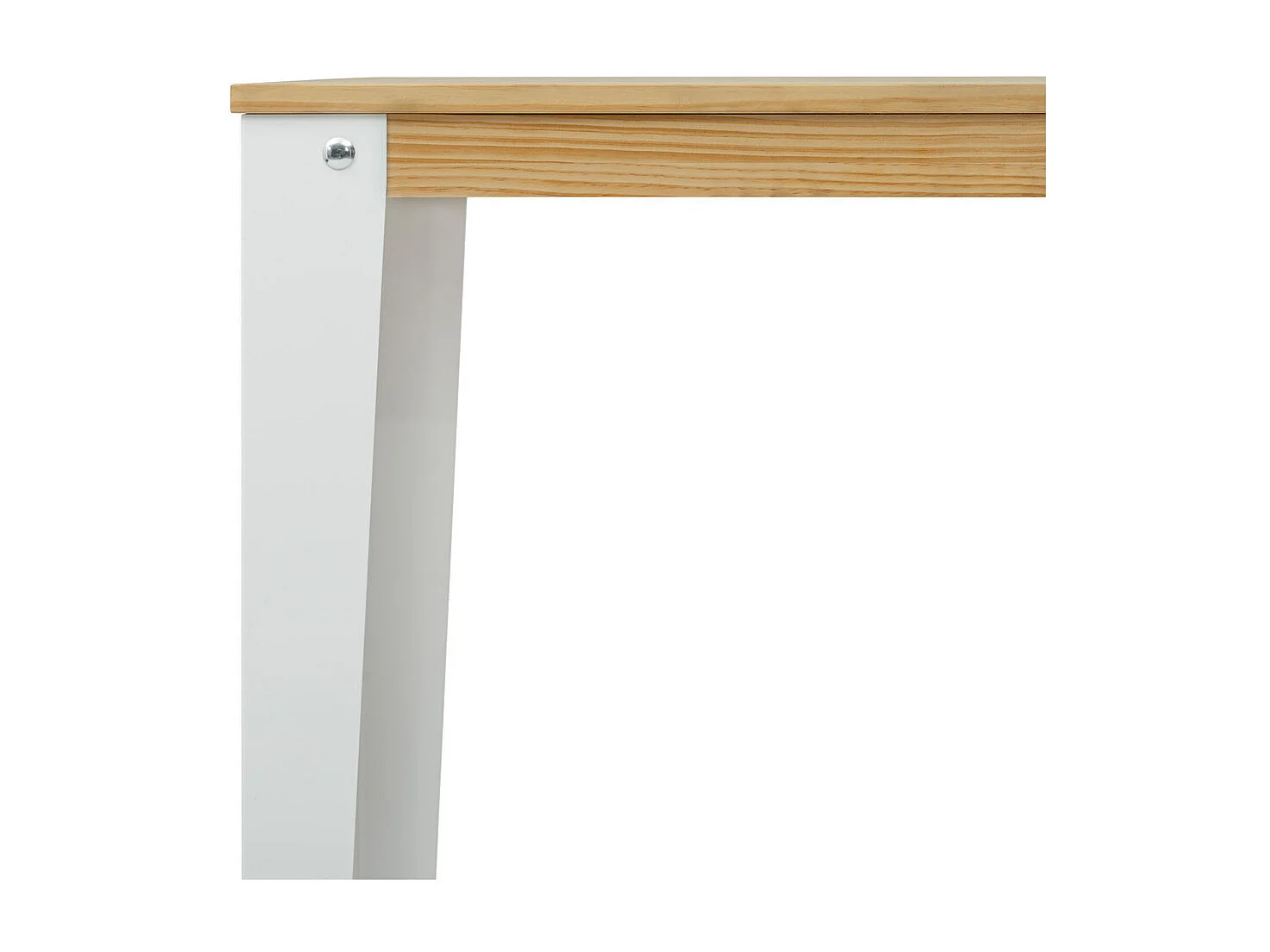 Lunds Bistrotisch 80x120x110cm  Weiß, Massives Kiefernholz mit natürliches Finish, Scandinavisher Stil,  Box Furniture