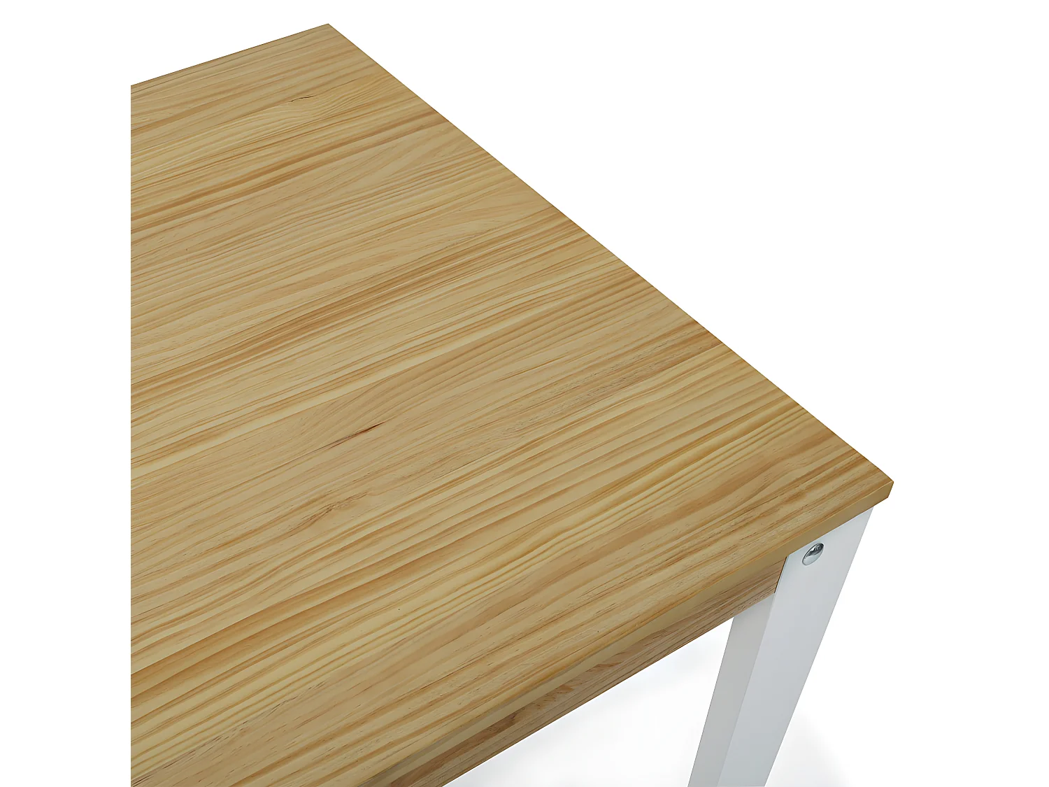 Lunds Bistrotisch 80x120x110cm  Weiß, Massives Kiefernholz mit natürliches Finish, Scandinavisher Stil,  Box Furniture