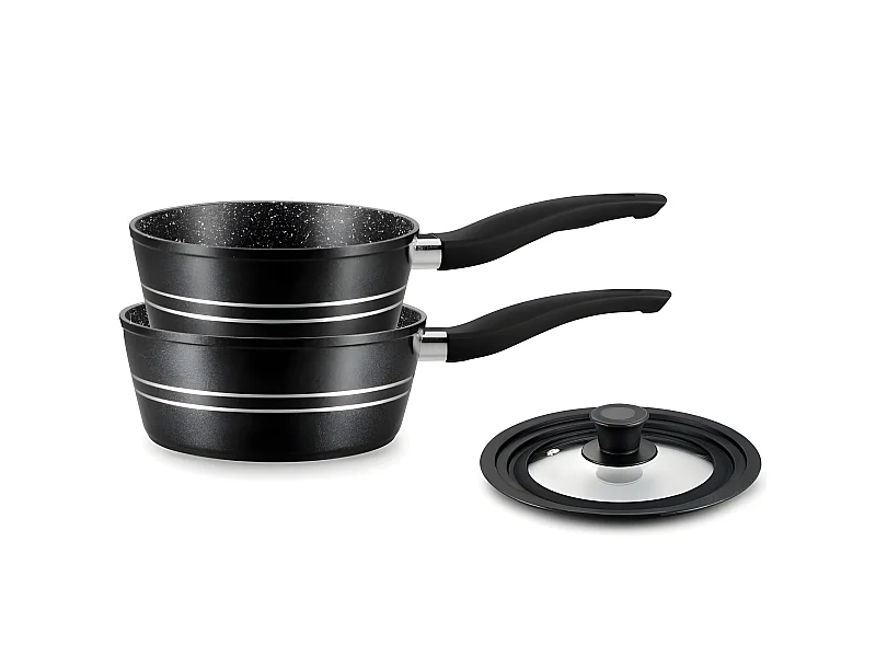 Set zwarte marmeren pannen Royalty Line RL-FS2M, 3 stuks