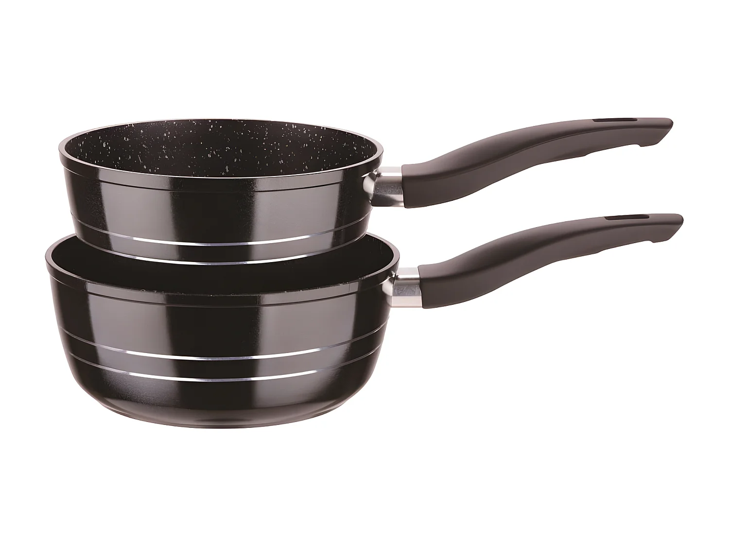 Royalty Line RL-FS2M: Ensemble De Casseroles 3 Pièces Avec Revêtement En Marbre Noire