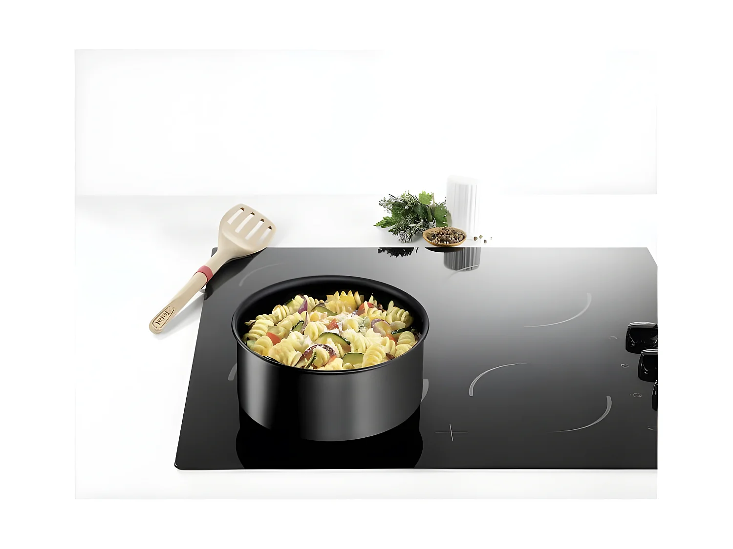 Casserole Ingenio Eco Resist 18 cm TEFAL - Krasbestendige Titanium anti-aanbaklaag - Afneembare handgreep - Gemaakt in Frankrijk