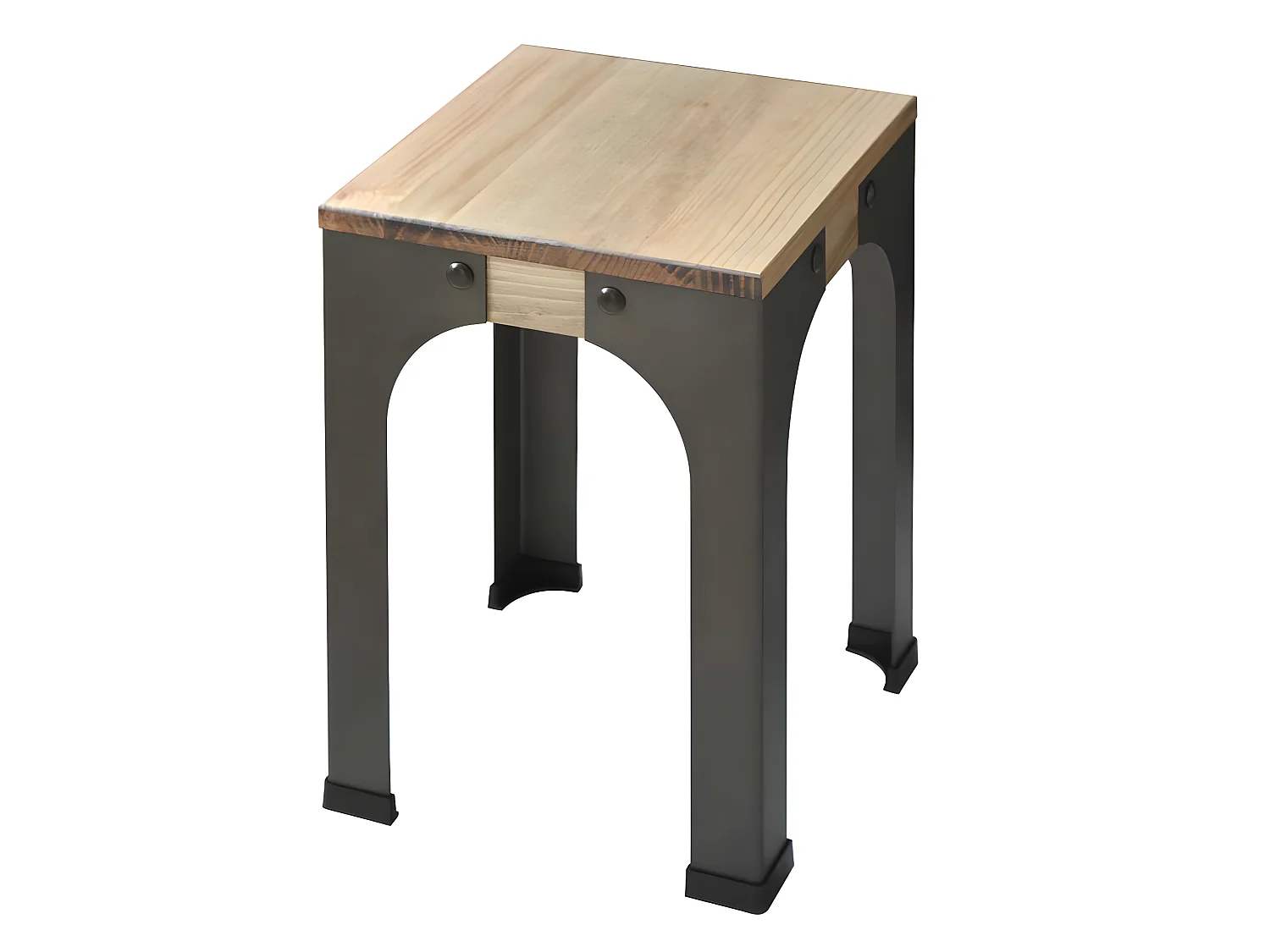 Pack de 2 taburetes Bristol Altos 32x32x46cm en madera maciza de pino acabado vintage estilo industrial