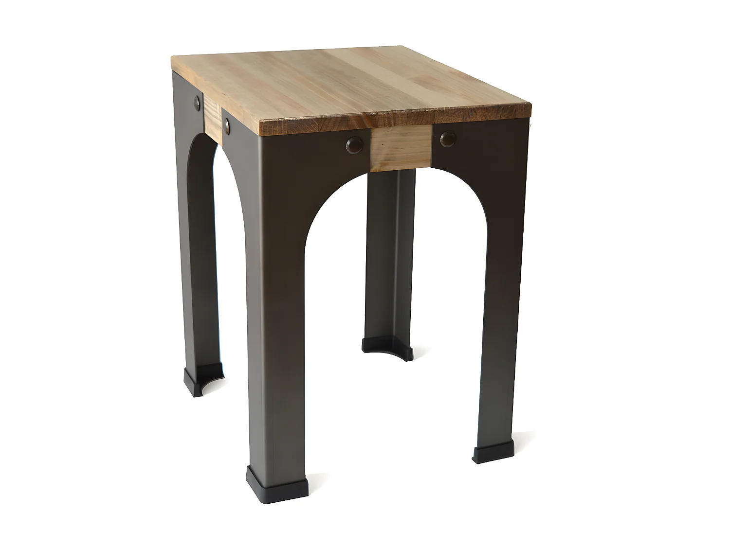 Pack de 2 taburetes Bristol Altos 32x32x46cm en madera maciza de pino acabado vintage estilo industrial