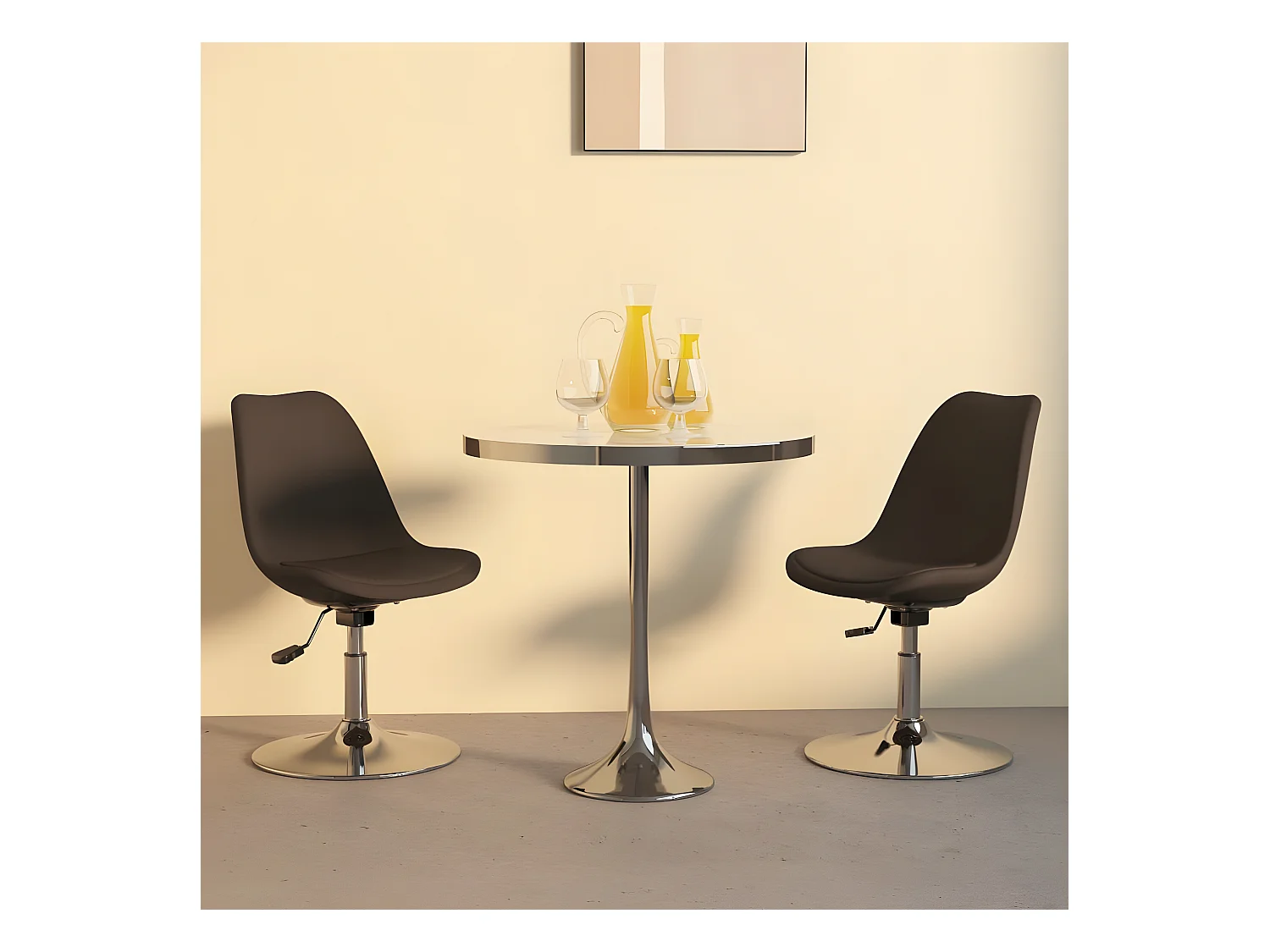 Draaibare eetkamerstoelen set van 2 donkerbruine stof