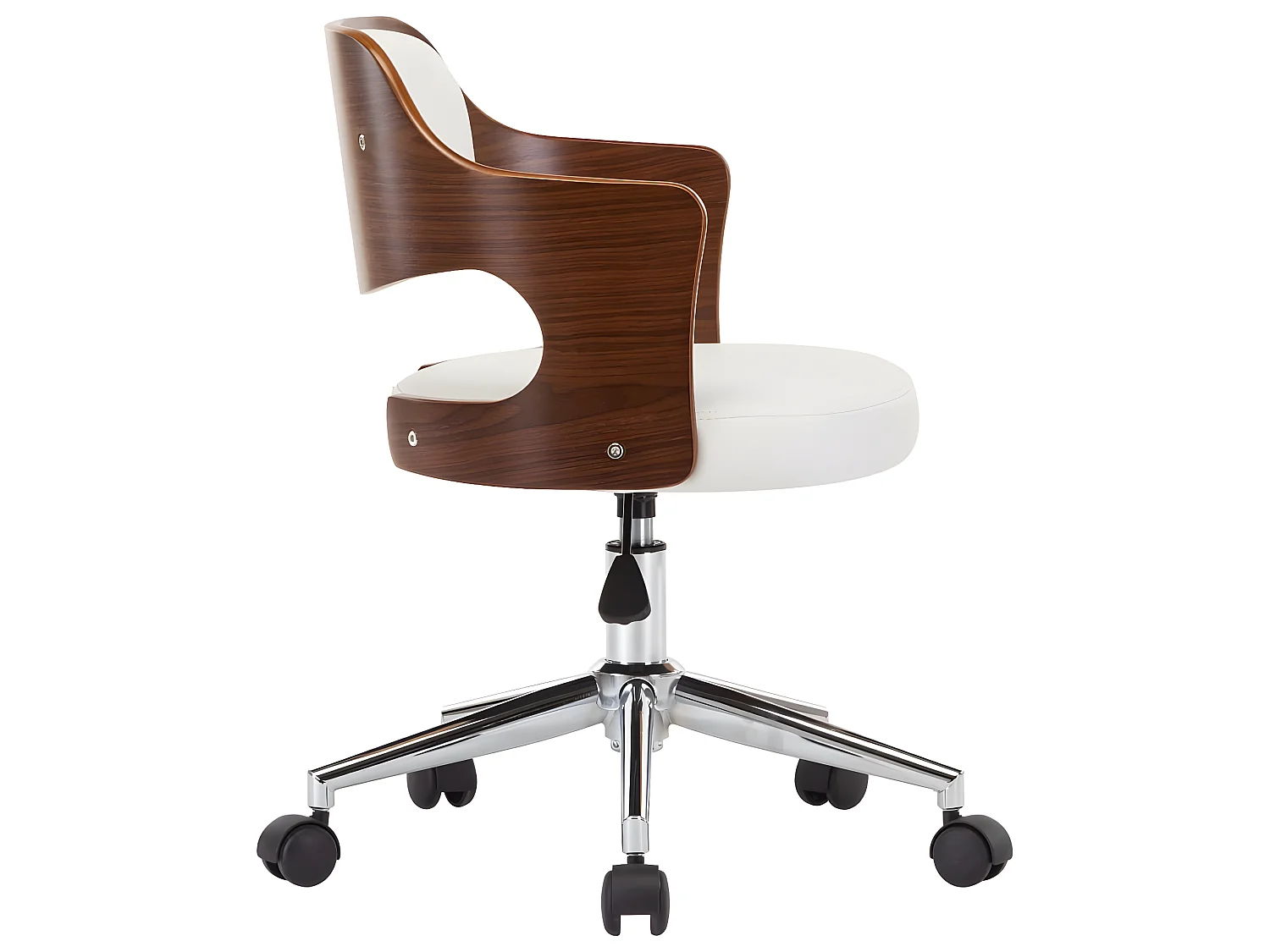 Draaibare eetkamerstoelen set van 2 gebogen hout en kunstleer