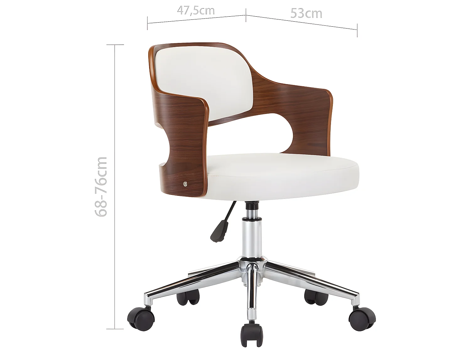 Draaibare eetkamerstoelen set van 2 gebogen hout en kunstleer