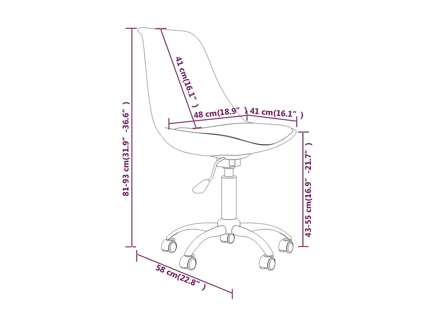 Draaibare eetkamerstoelen set van 2 bordeauxrode stof