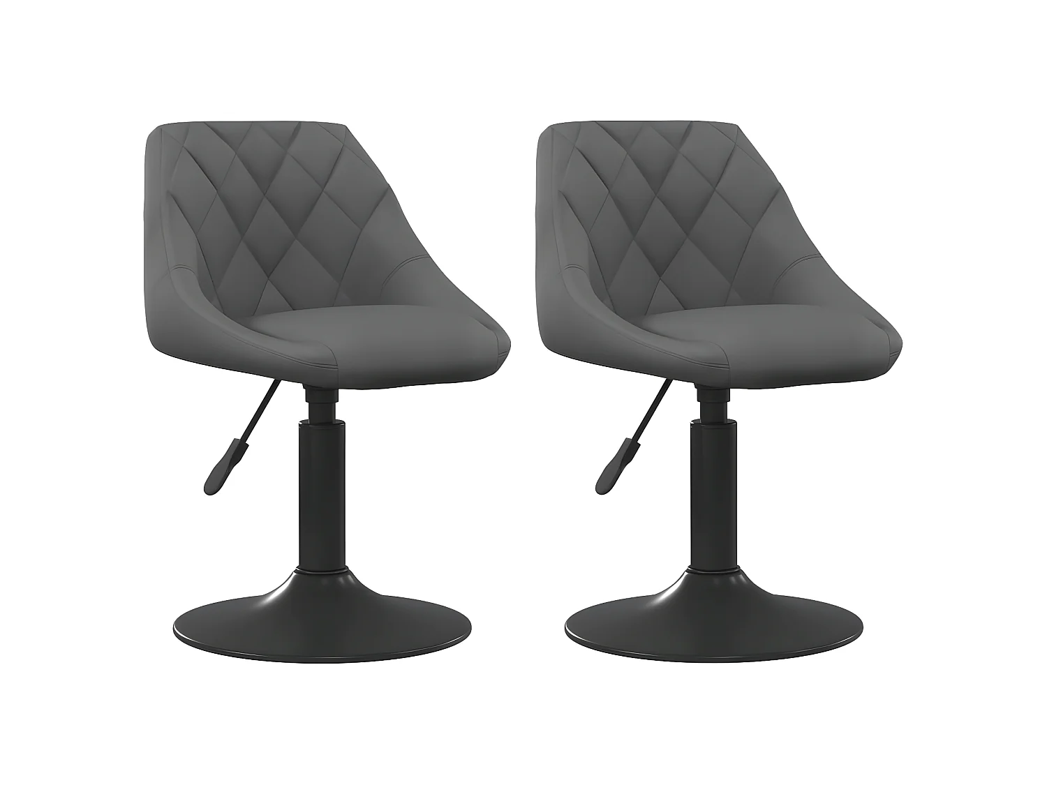 Chaises pivotantes à d?ner 2 pcs Gris foncé Velours
