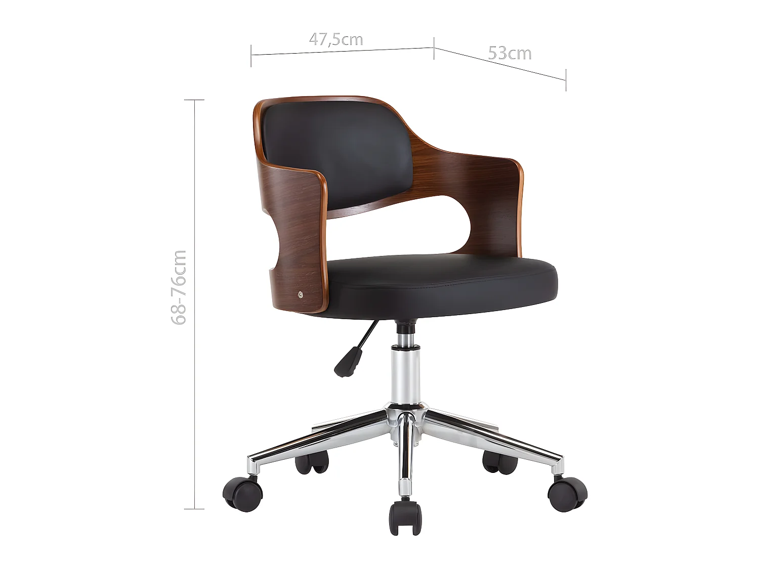 Chaises pivotantes à manger lot de 4 bois courbé et similicuir