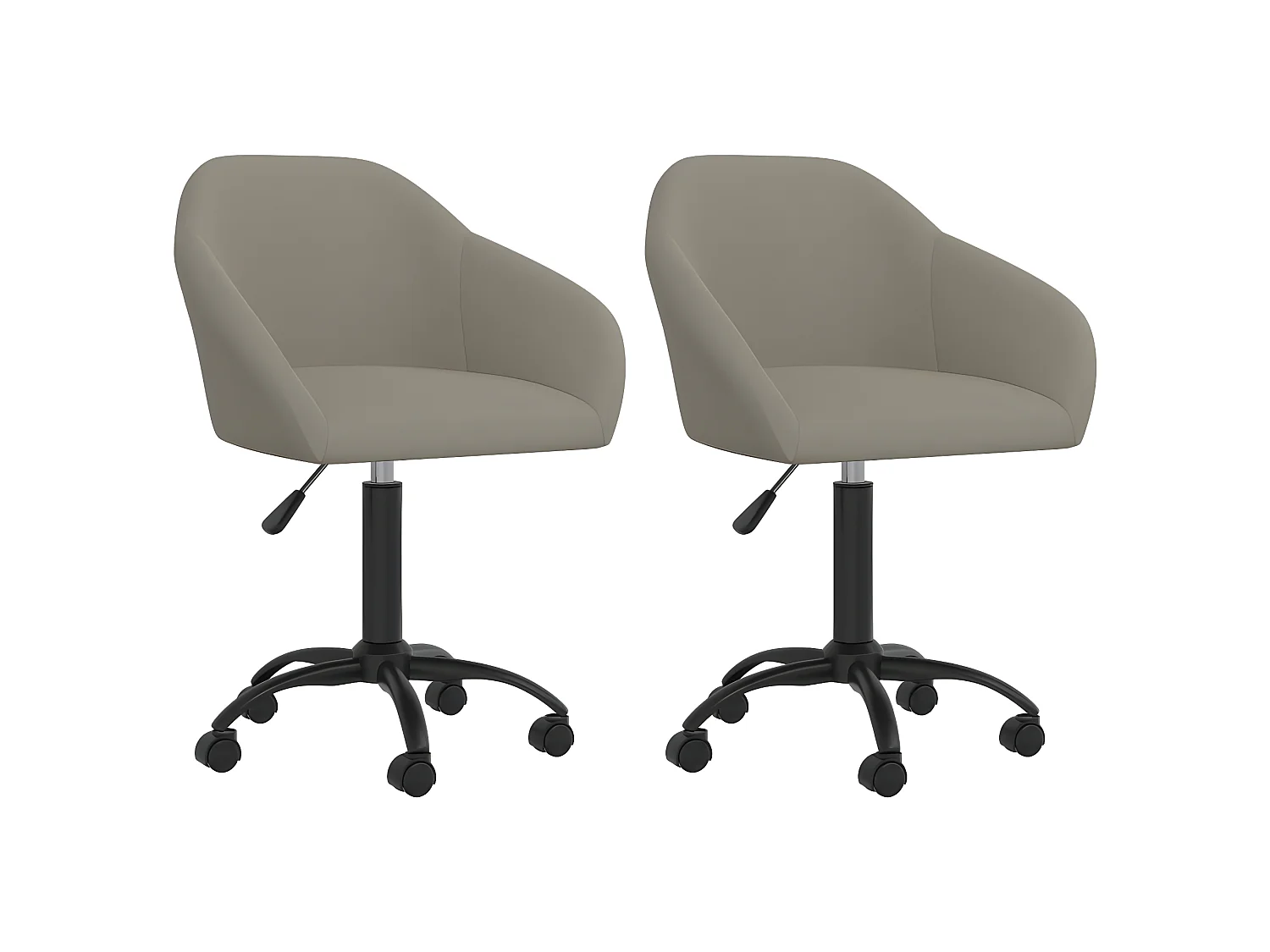 Chaises pivotantes à manger lot de 2 gris clair velours