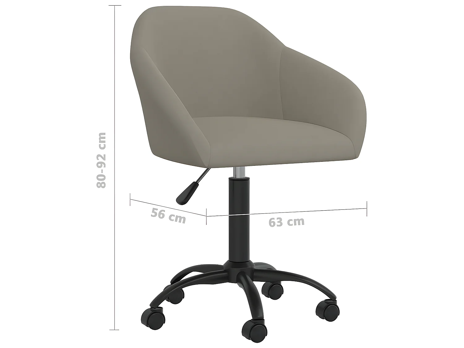 Chaises pivotantes à manger lot de 2 gris clair velours