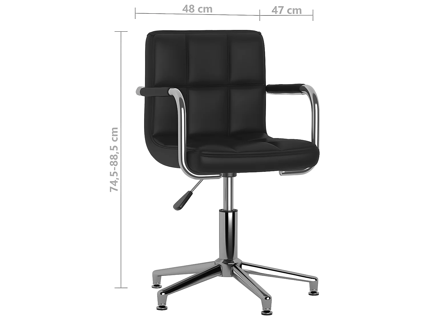 Draaibare eetkamerstoelen 2 stuks zwart kunstleer