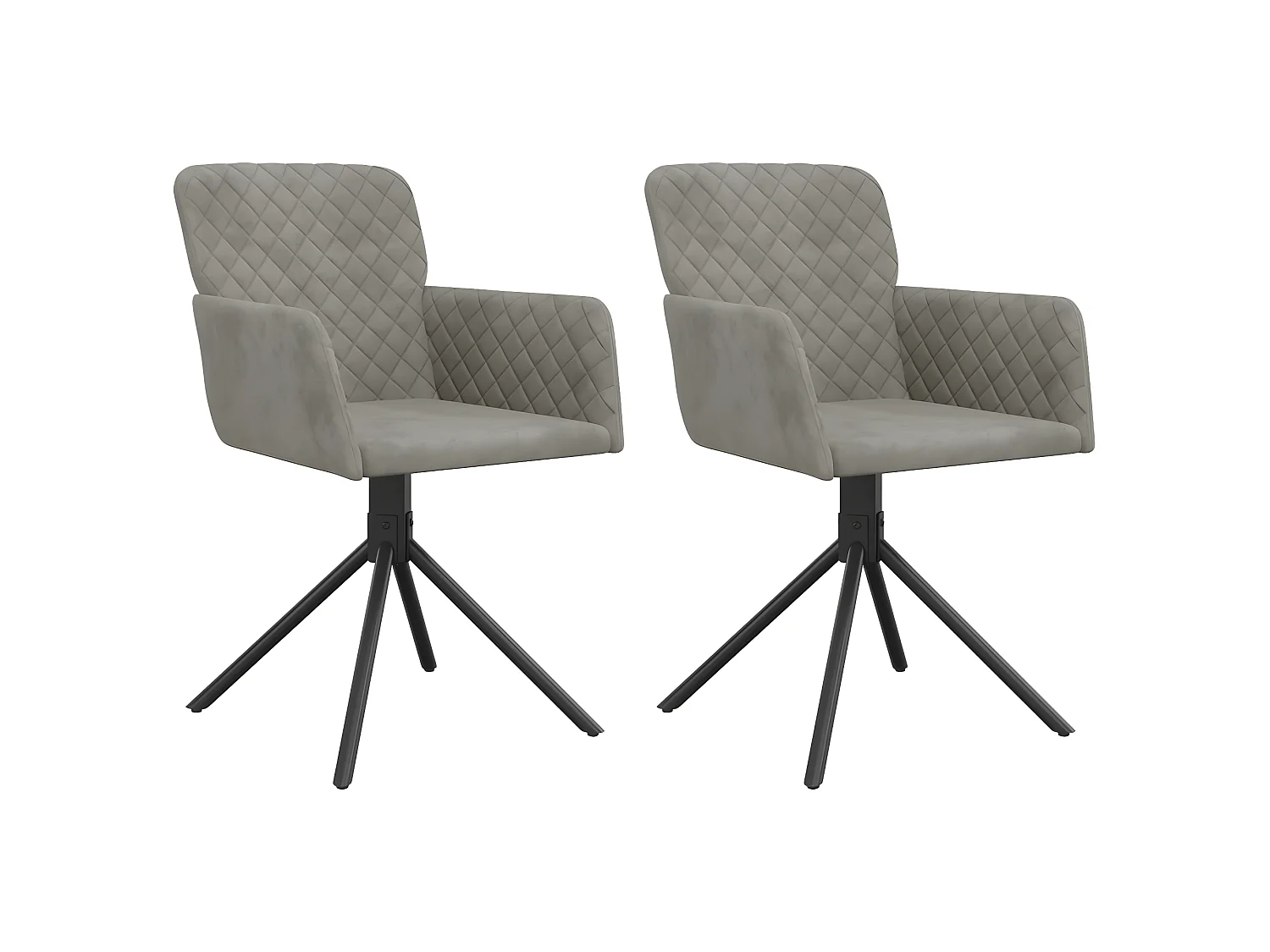 Draaibare eetkamerstoelen set van 2 Lichtgrijs Velvet