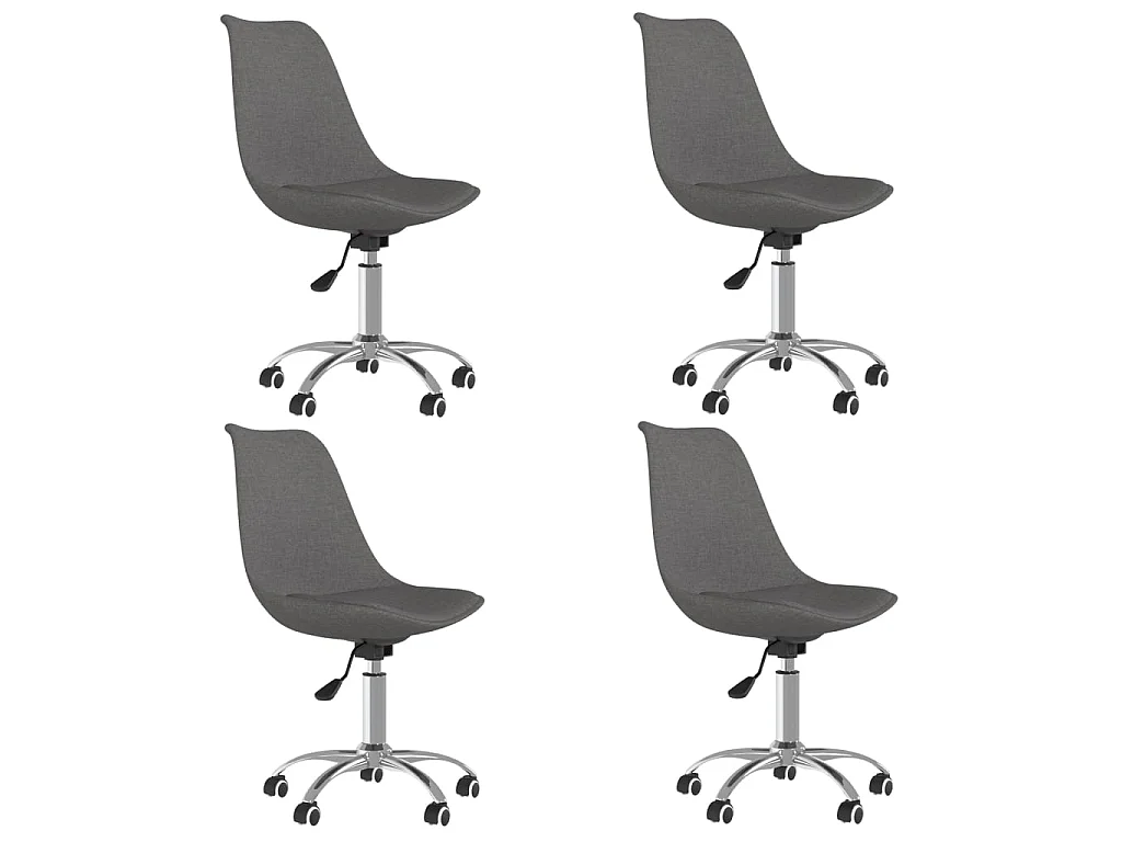 Chaises pivotantes à manger lot de 4 Gris foncé Tissu