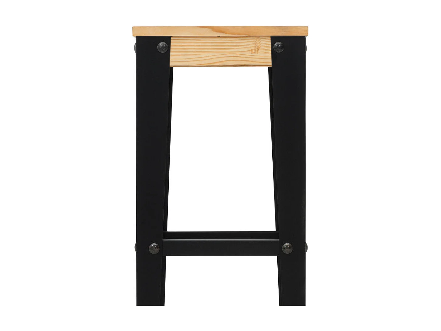 Pack 2 Uds. Taburetes Lunds Negros en madera maciza de pino acabado natural estilo nórdico industrial Box Furniture