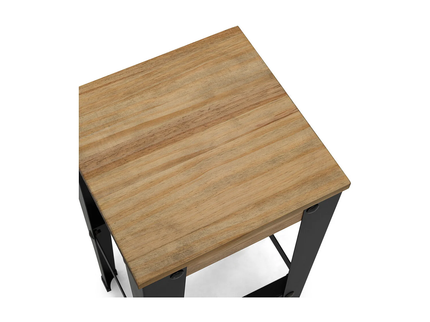 Pack 2 Uds. Taburetes Lunds Negros en madera maciza de pino acabado vintage estilo industrial Box Furniture