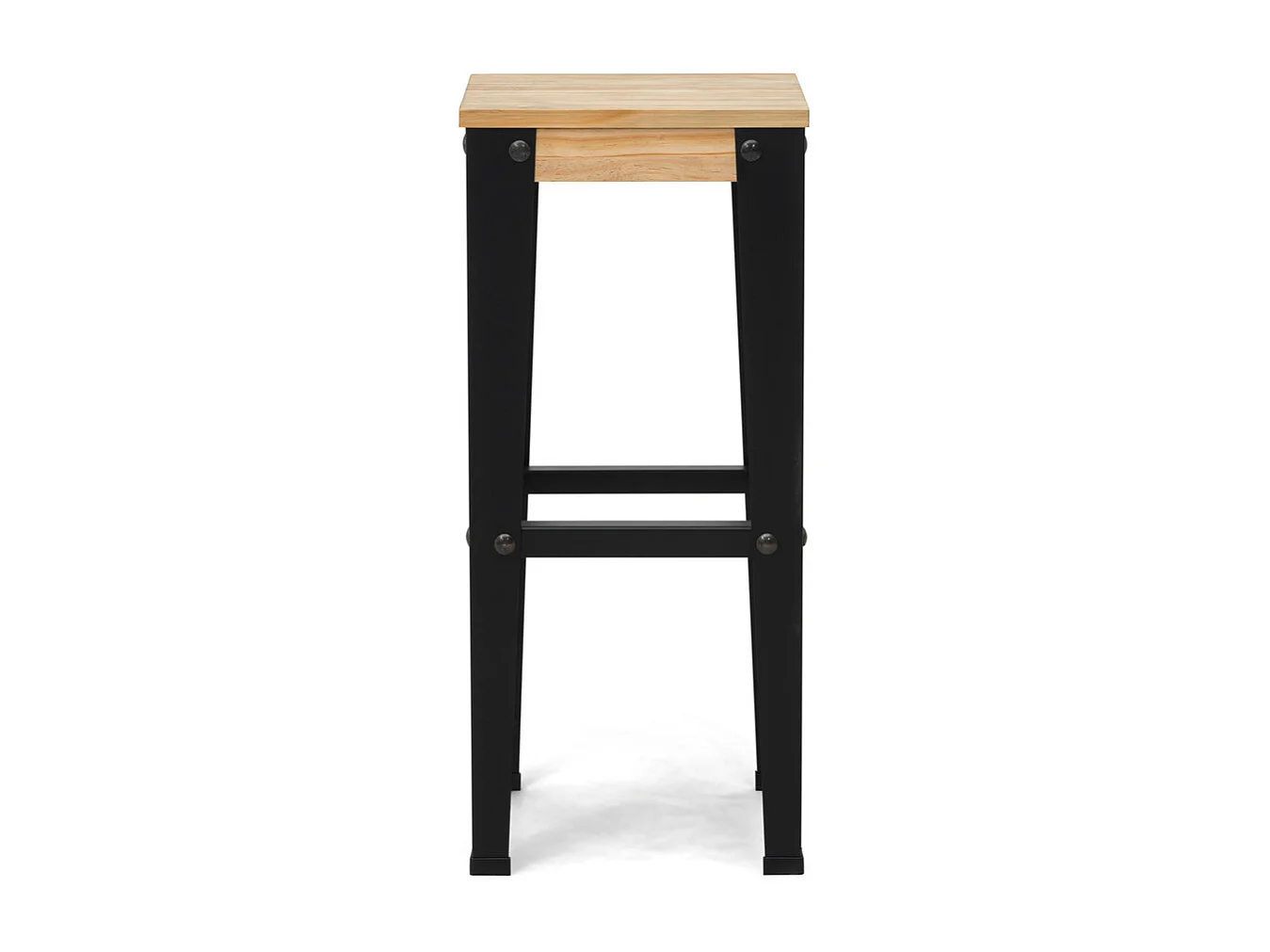 Pack 2 Uds. Taburetes Lunds Negros en madera maciza de pino acabado vintage estilo industrial Box Furniture