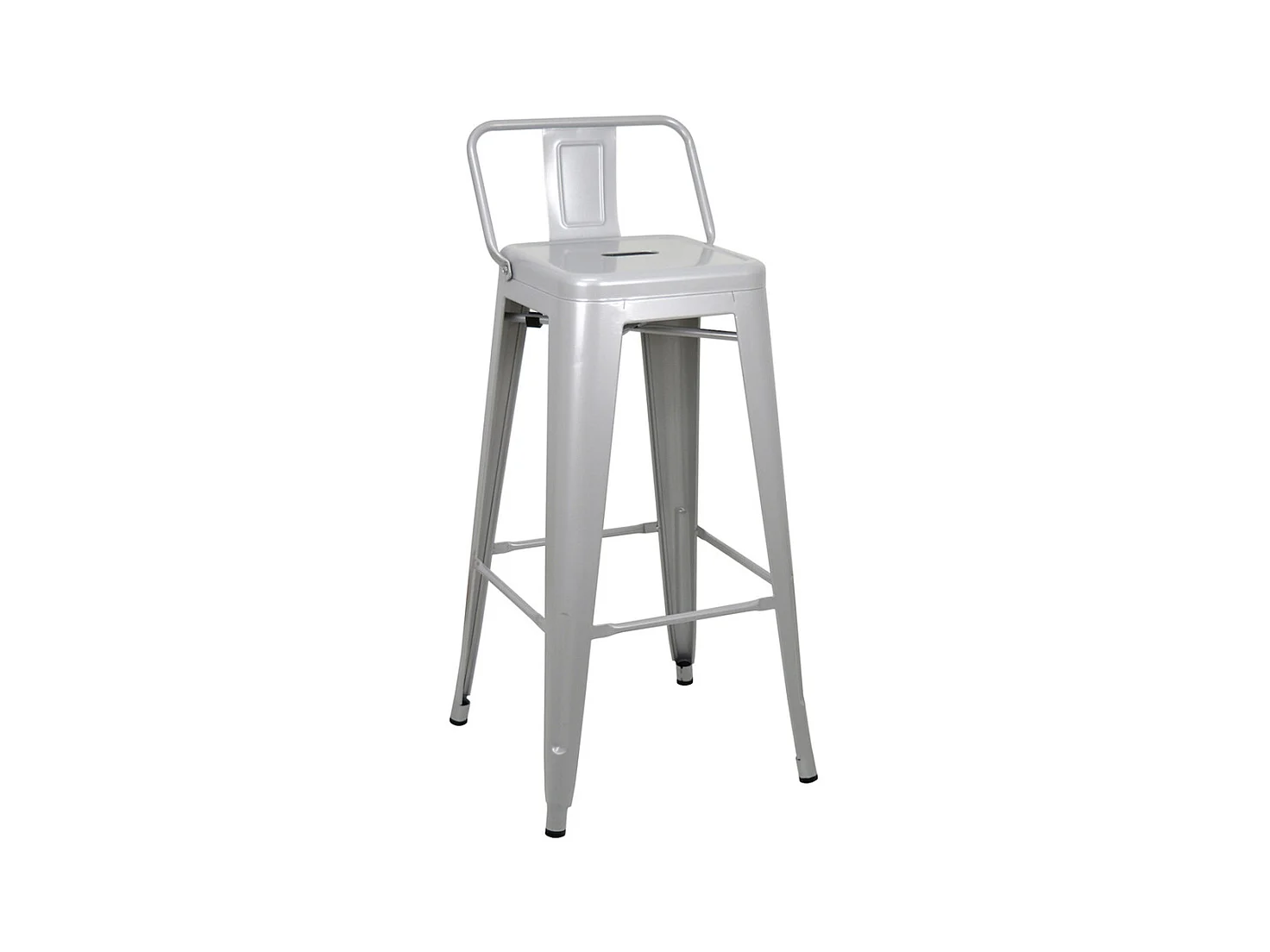Pack 4 Cadeiras de bar Industriales Tudix com encosto – 43X43X93 cm -Prata