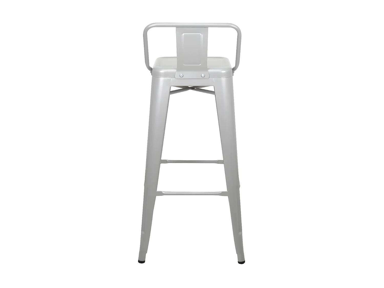 Pack 4 taburetes de bar con respaldo Tulio Gris plata. 43X43x93 cm.