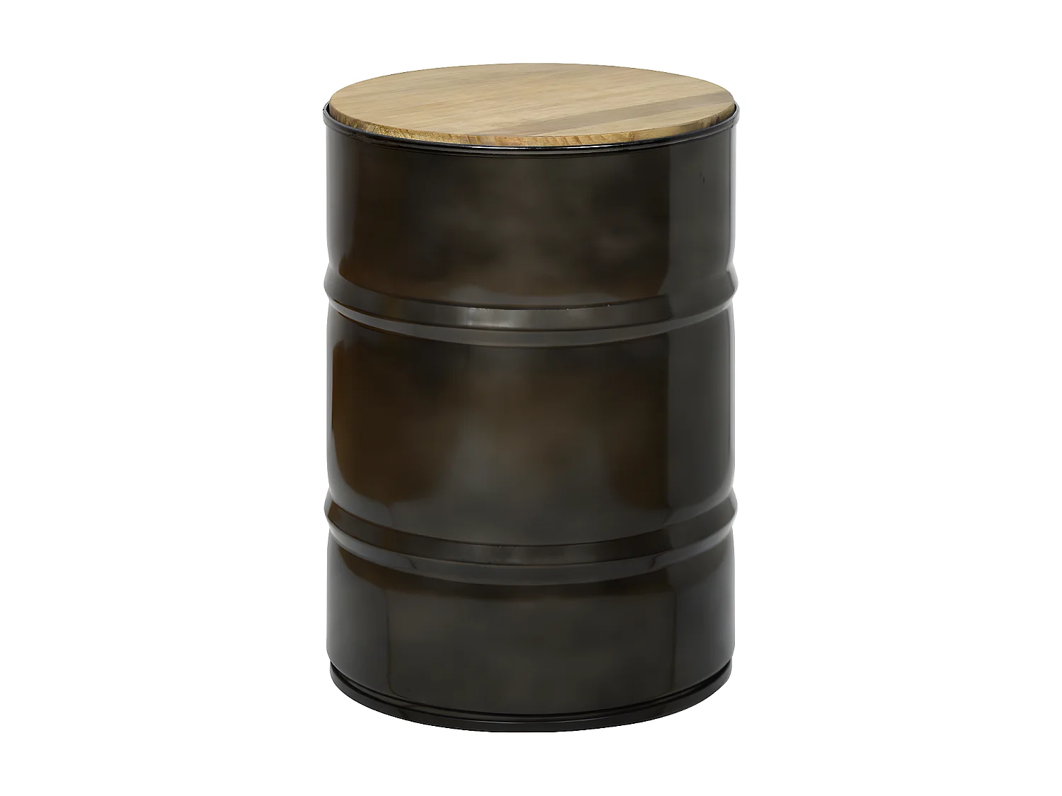 Banco de barril industrial en metal  31 dia x 45 cm