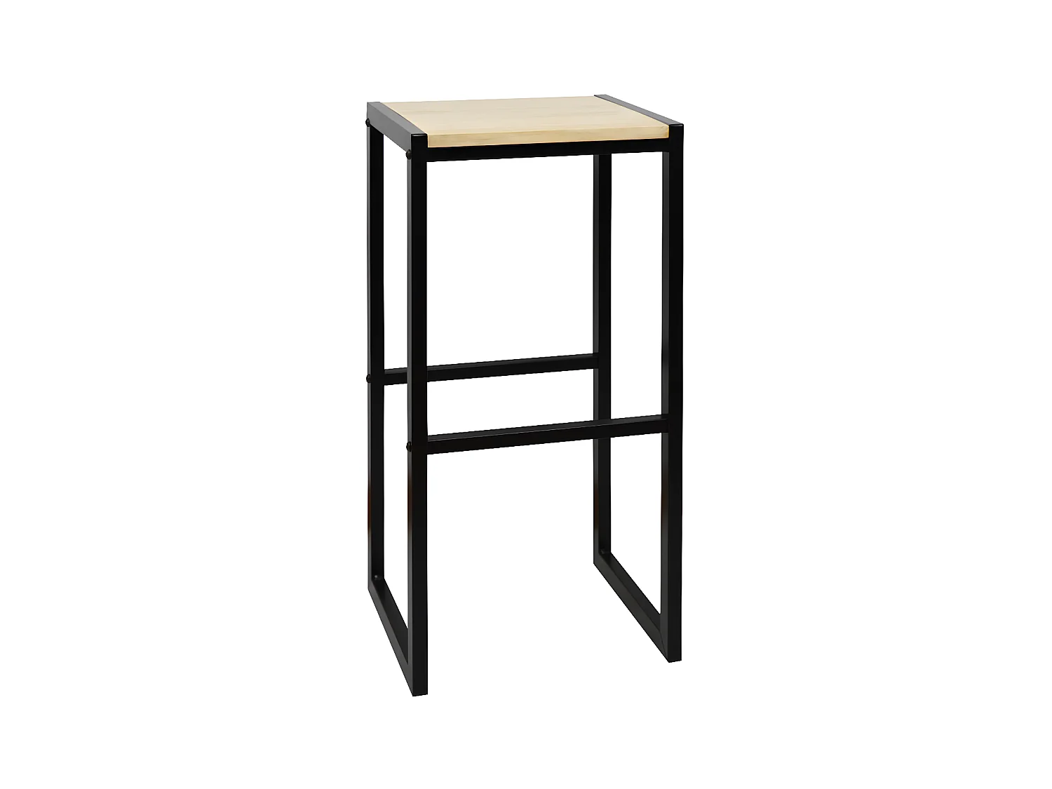 Lot de 2 Tabourets de bar Icub. style scandinave 36x32x75cm – Noir.