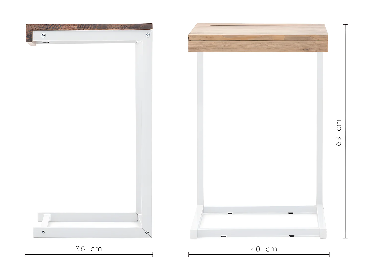 Table pour tablette / portable  ECO 50x36x63 cm Blanc-Vieilli