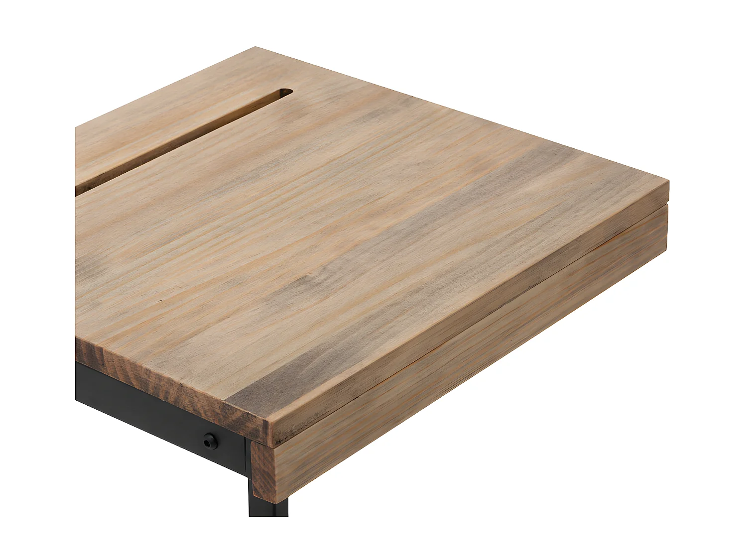 Tavolo per computer iCub 36x40x63cm per divano nero in legno di pino massiccio con finitura in stile industriale vintage Box Furniture