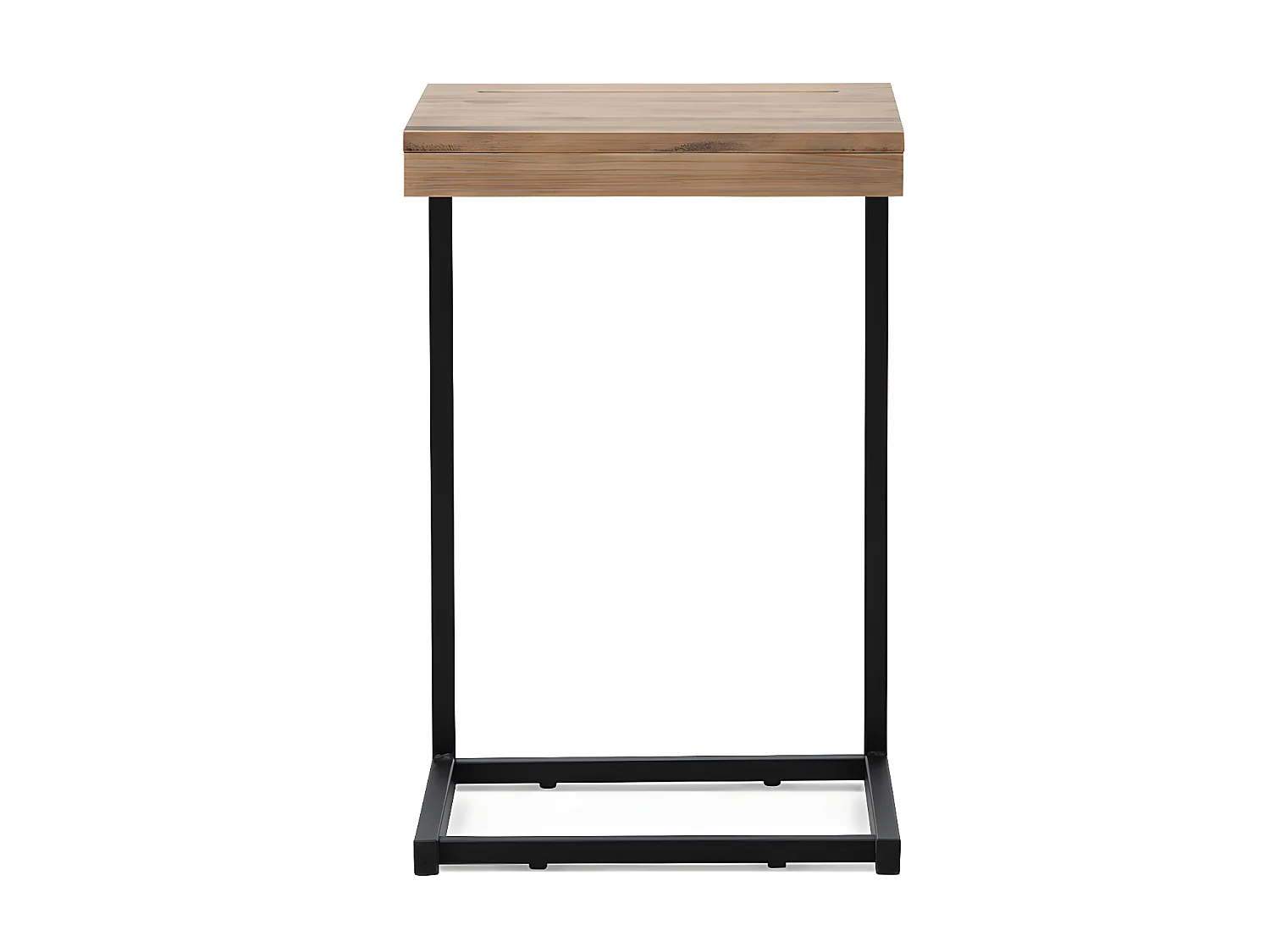 Tavolo per computer iCub 36x40x63cm per divano nero in legno di pino massiccio con finitura in stile industriale vintage Box Furniture