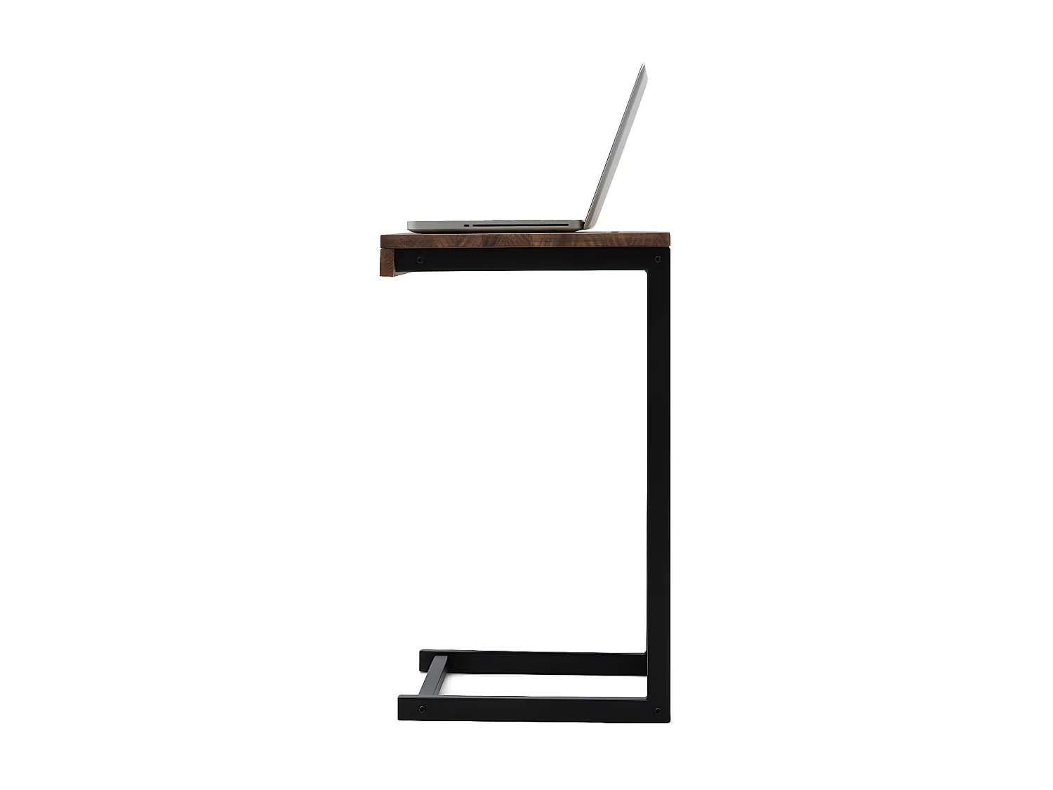 Tavolo per computer iCub 36x40x63cm per divano nero in legno di pino massiccio con finitura in stile industriale vintage Box Furniture