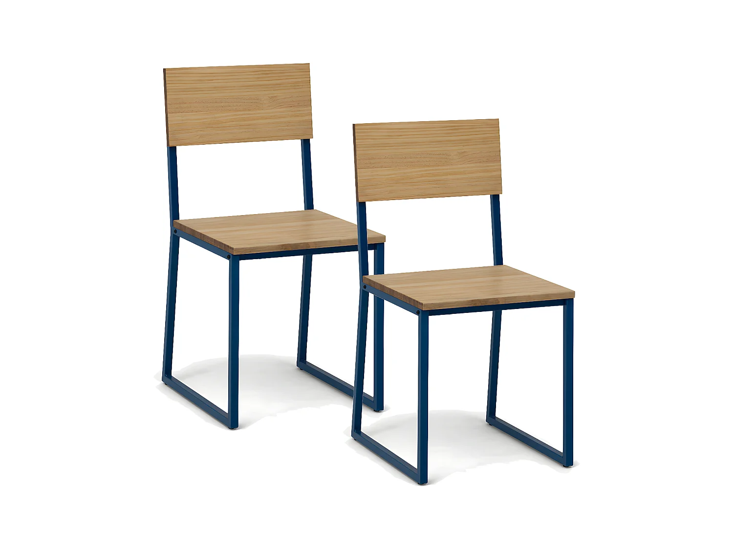 Lot de 2 chaises démontables Oxford ECO  40x40x86cm. Bleu-Vieilli