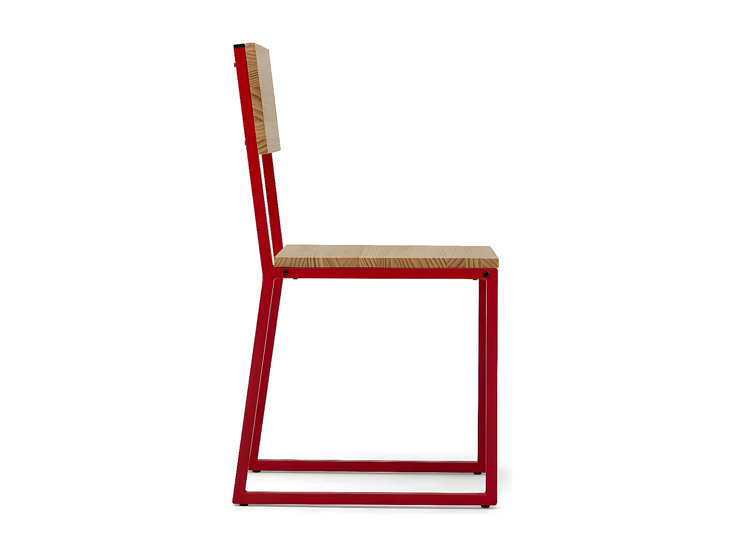 Pack 2Uds. Sillas Desmontables Oxford ECO Roja en madera maciza de pino acabado natural estilo nórdico industrial Box Furniture