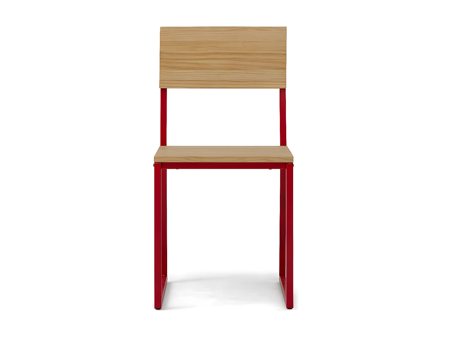 Pack 2Uds. Sillas Desmontables Oxford ECO Roja en madera maciza de pino acabado natural estilo nórdico industrial Box Furniture