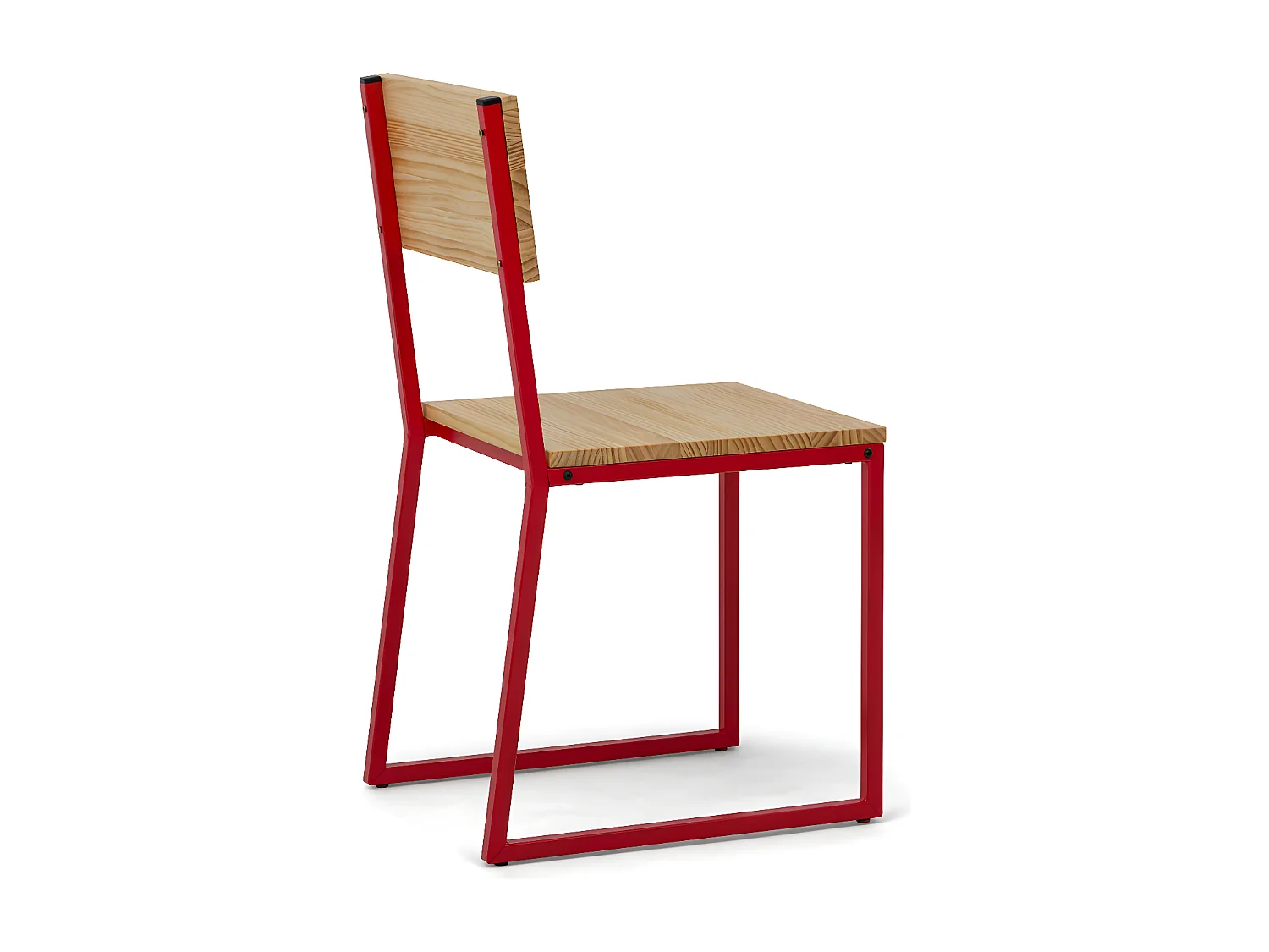 Pack 2Uds. Sillas Desmontables Oxford ECO Roja en madera maciza de pino acabado natural estilo nórdico industrial Box Furniture