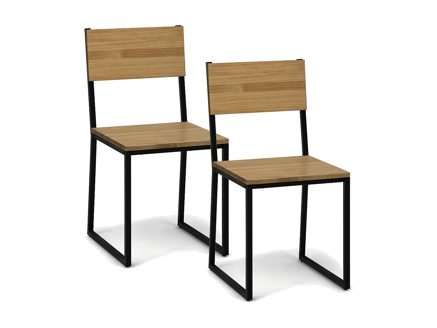 Pack 2Ud. Sillas Desmontables Oxford ECO Negra en madera maciza de pino acabado vintage estilo industrial Box Furniture