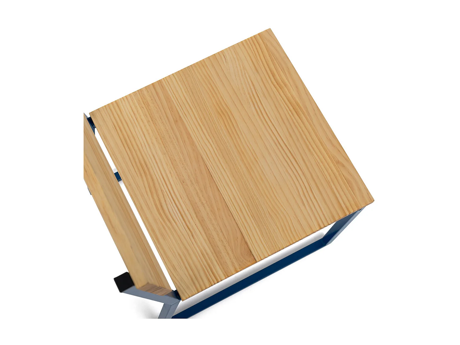 Cadeira destacável Oxford ECO azul em madeira de pinho maciço, acabamento natural, estilo industrial nórdico Box Furniture