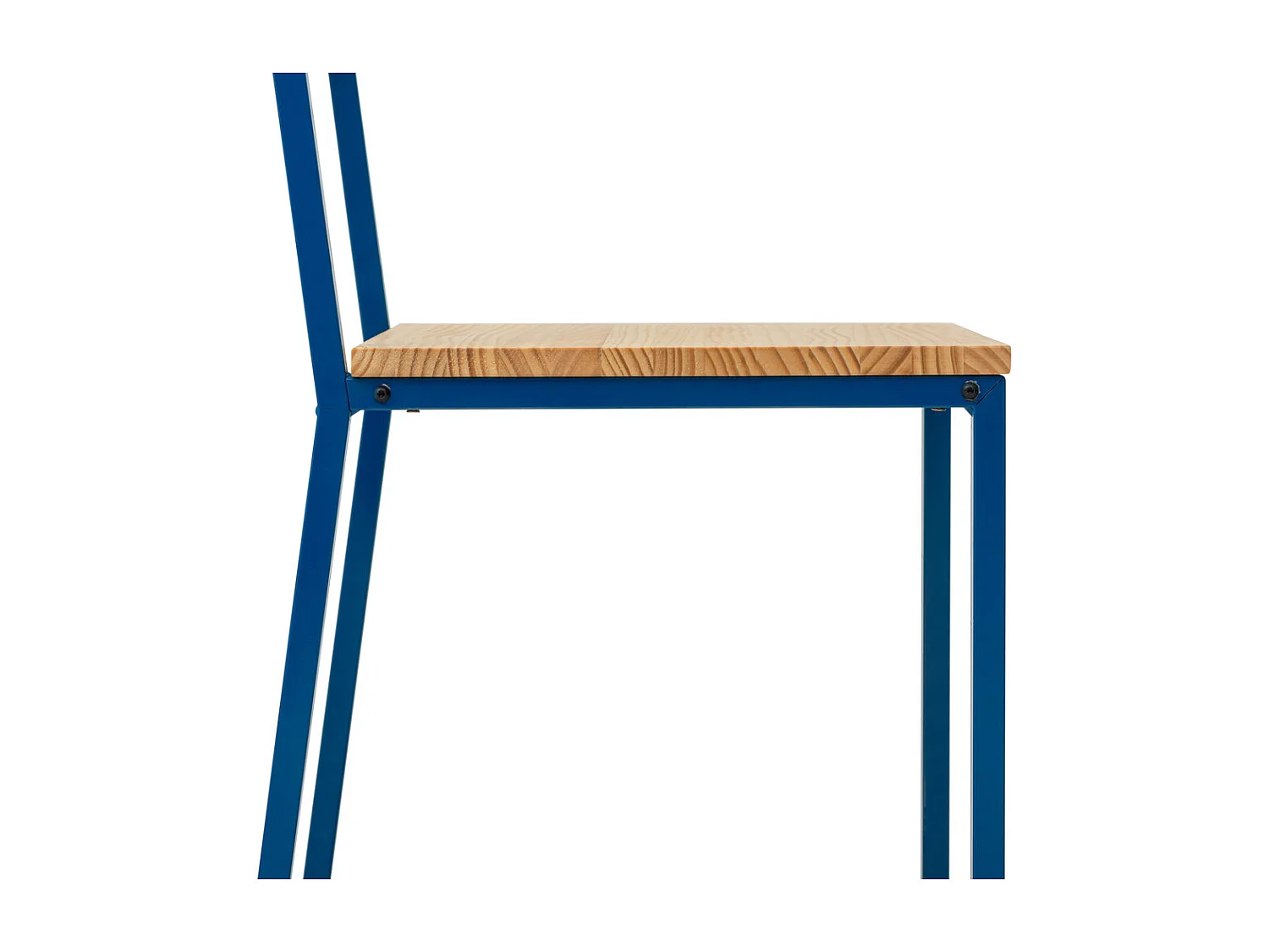 Cadeira destacável Oxford ECO azul em madeira de pinho maciço, acabamento natural, estilo industrial nórdico Box Furniture