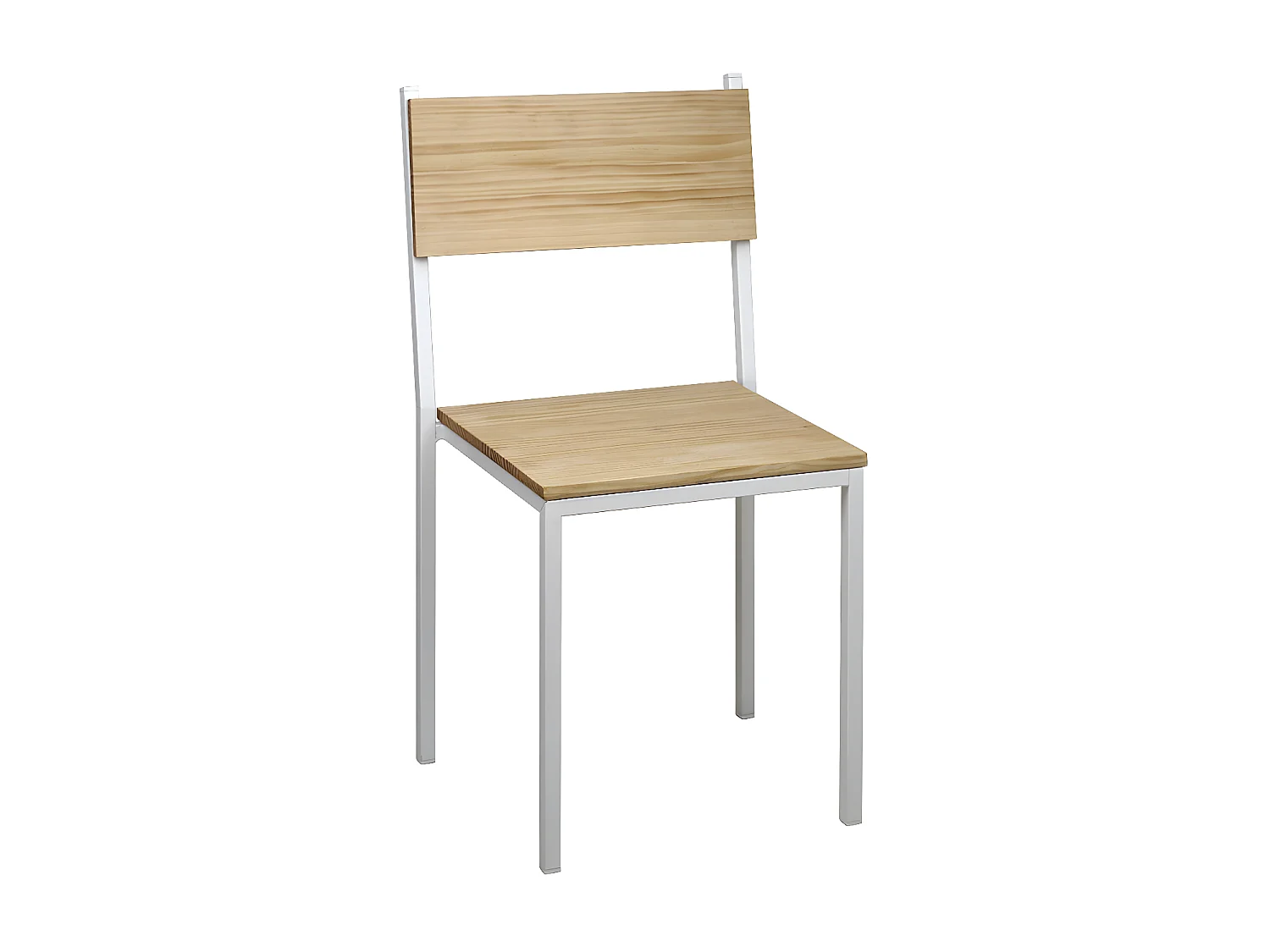 Sillas iCub encajable Pack 4Ud. 40x40x85cm Blancas en madera maciza de pino acabado vintage estilo industrial Box Furniture