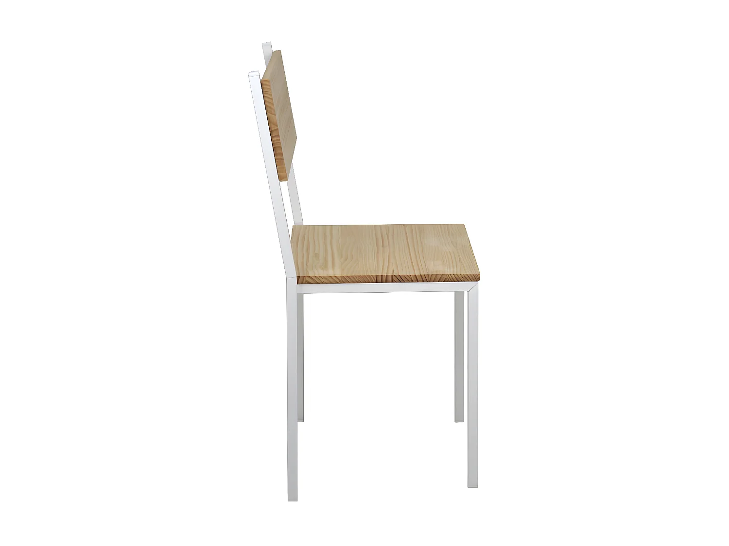 Sillas iCub encajable Pack 4Ud. 40x40x85cm Blancas en madera maciza de pino acabado vintage estilo industrial Box Furniture