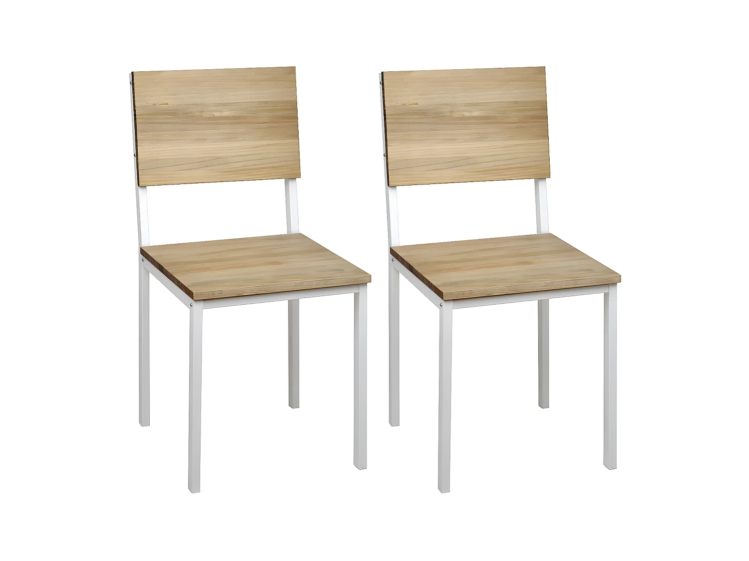 Lot de 2 chaises Icub. démontables. Blanc 41x50x86cm. Effect Vintage