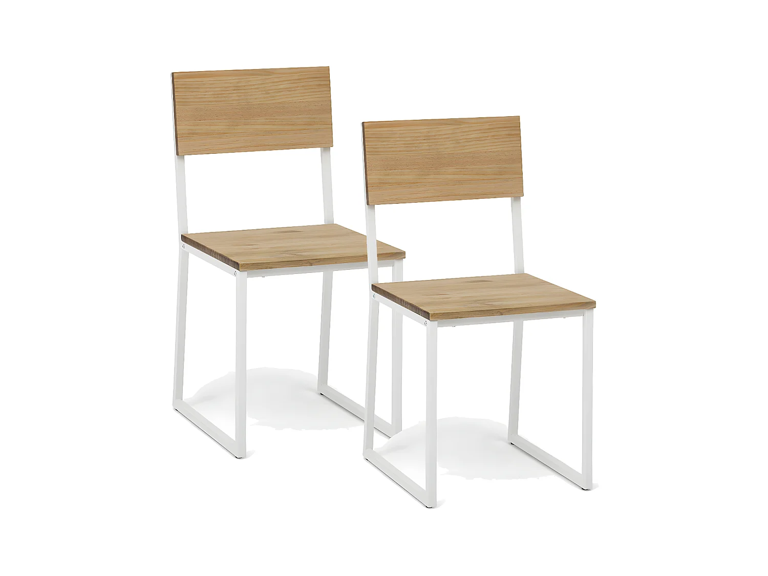 Lot de 2 chaises démontables Oxford ECO  40x40x86cm. Blanc-Vieilli