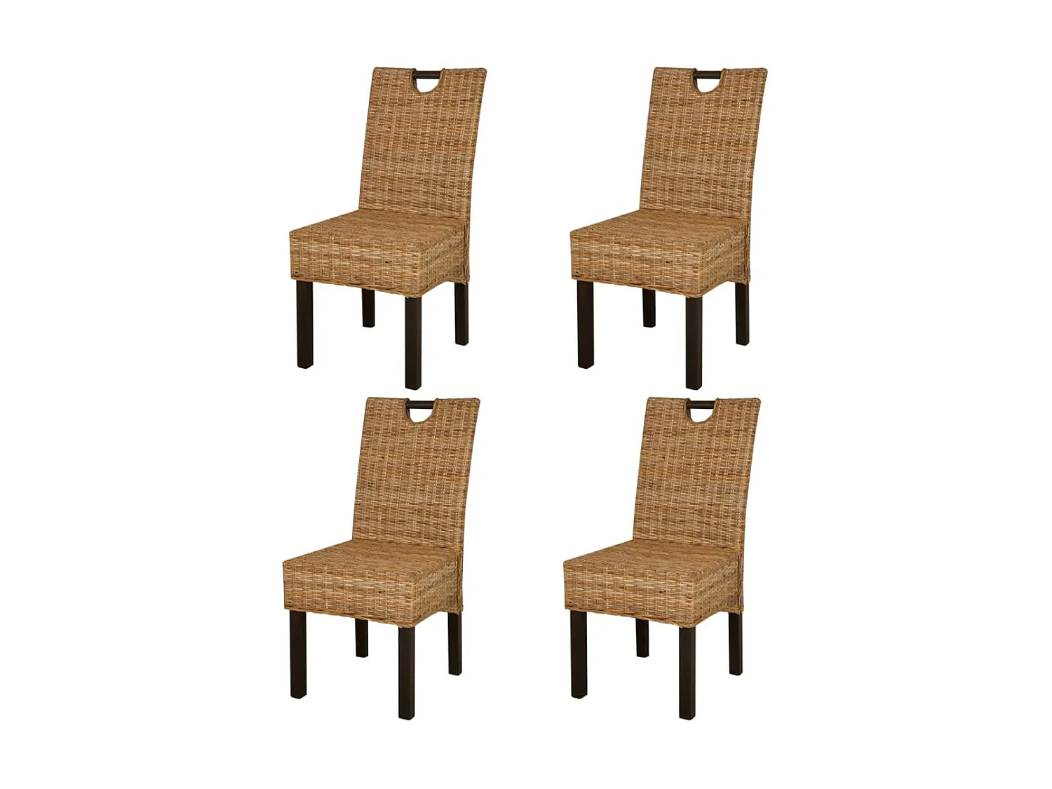 Eetkamerstoelen set van 4 rotan Kubu mangohout