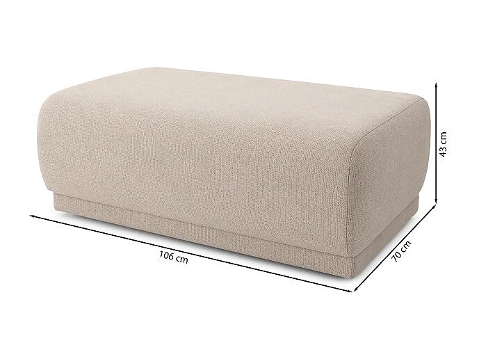 Pouf NOVA tissu beige 1 place