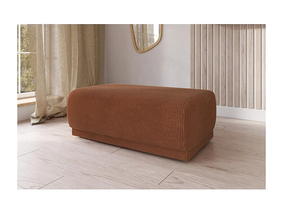 Pouf NOVA velours côtelé terracotta 1 place