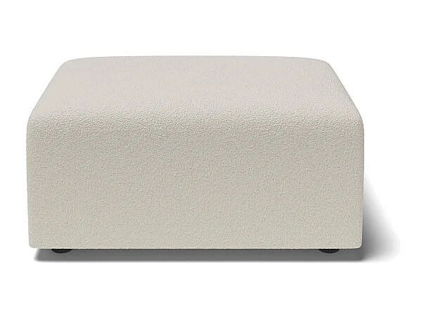 Pouf MILO tissu bouclette blanc 1 place
